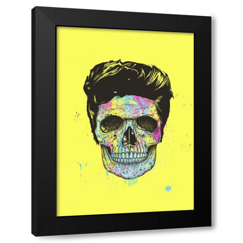 Color your skull Black Modern Wood Framed Art Print with Double Matting by Solti, Balazs