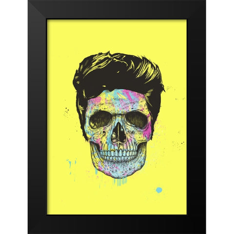 Color your skull Black Modern Wood Framed Art Print by Solti, Balazs