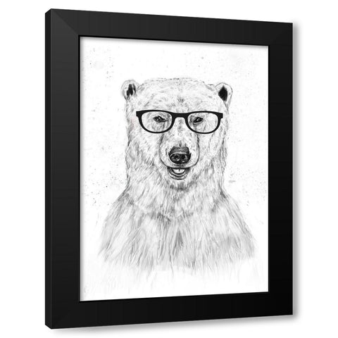 Geek bear Black Modern Wood Framed Art Print with Double Matting by Solti, Balazs
