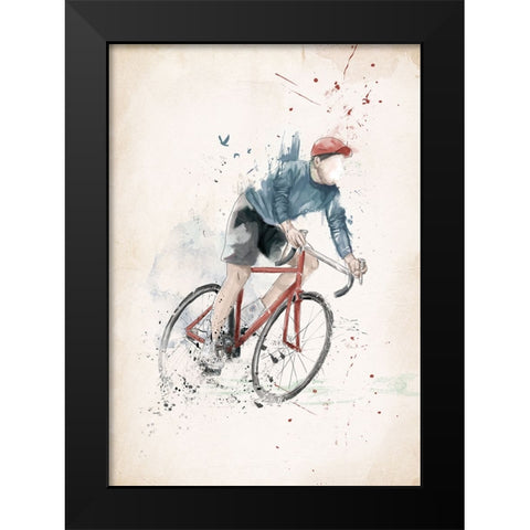 I want to ride my bicycle Black Modern Wood Framed Art Print by Solti, Balazs