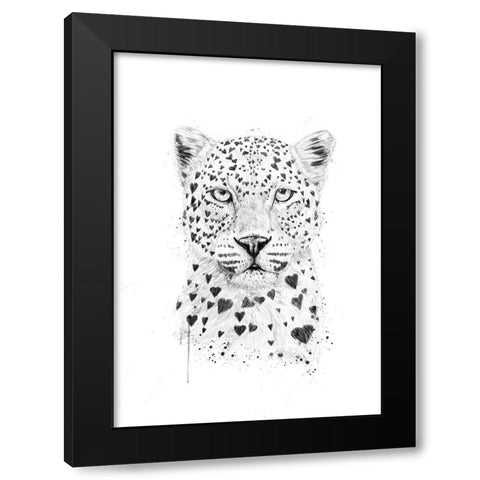 Lovely leopard Black Modern Wood Framed Art Print by Solti, Balazs