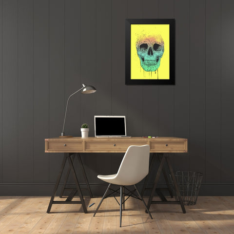 Pop Art Skull Black Modern Wood Framed Art Print by Solti, Balazs