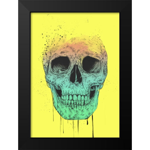 Pop Art Skull Black Modern Wood Framed Art Print by Solti, Balazs
