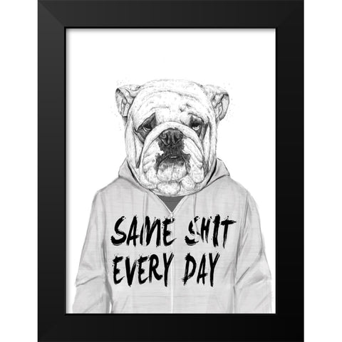 Same shit... Black Modern Wood Framed Art Print by Solti, Balazs