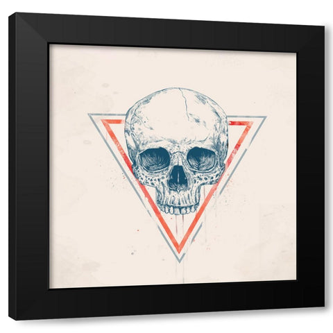 Skull in triangles Black Modern Wood Framed Art Print by Solti, Balazs