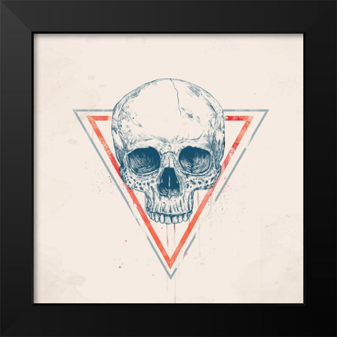 Skull in triangles Black Modern Wood Framed Art Print by Solti, Balazs
