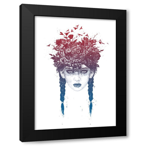 Summer girl Black Modern Wood Framed Art Print by Solti, Balazs