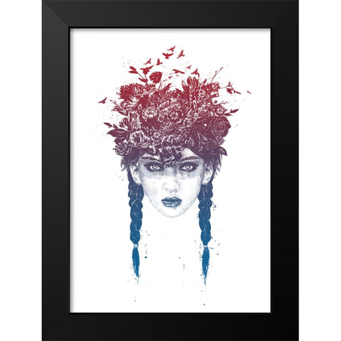 Summer girl Black Modern Wood Framed Art Print by Solti, Balazs