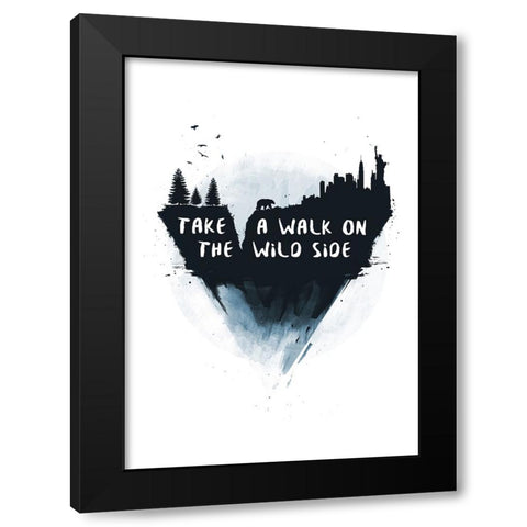 Walk on the wild side Black Modern Wood Framed Art Print with Double Matting by Solti, Balazs