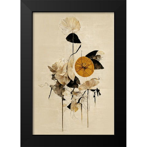 The Golden Wheel Black Modern Wood Framed Art Print by Treechild