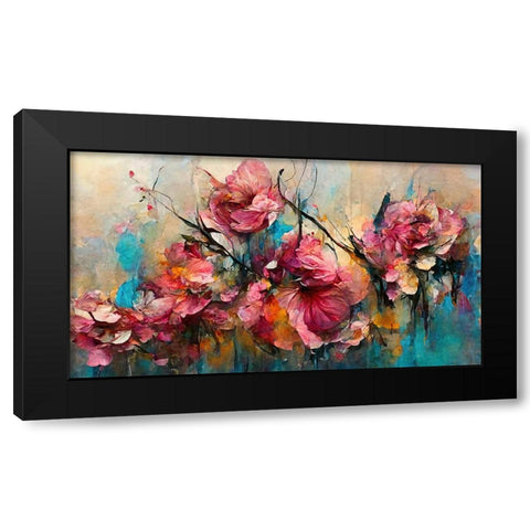 Wild Rough Roses Black Modern Wood Framed Art Print by Treechild