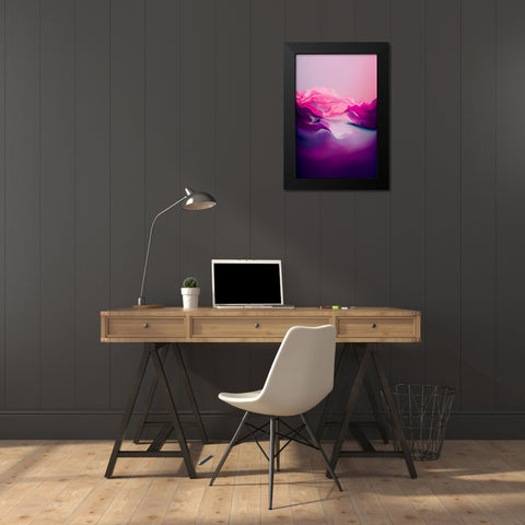 Purple Wave Black Modern Wood Framed Art Print by Treechild