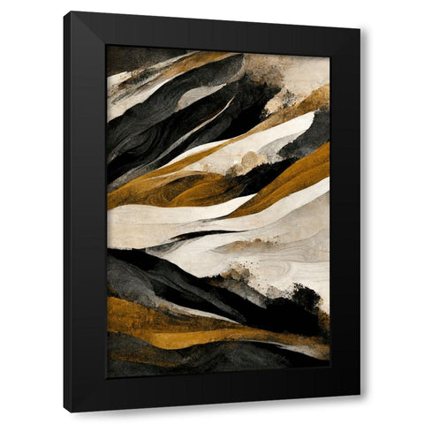 Rough Mountains Black Modern Wood Framed Art Print with Double Matting by Treechild