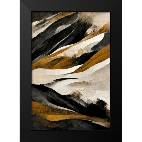 Rough Mountains Black Modern Wood Framed Art Print by Treechild