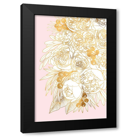 Rekha floral art pair (left) Black Modern Wood Framed Art Print with Double Matting by Laiz Blursbyai, Rosana
