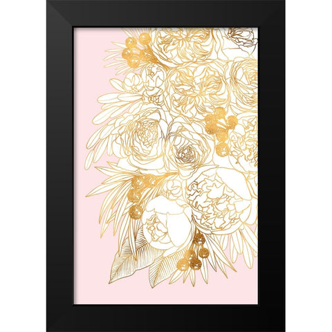 Rekha floral art pair (left) Black Modern Wood Framed Art Print by Laiz Blursbyai, Rosana