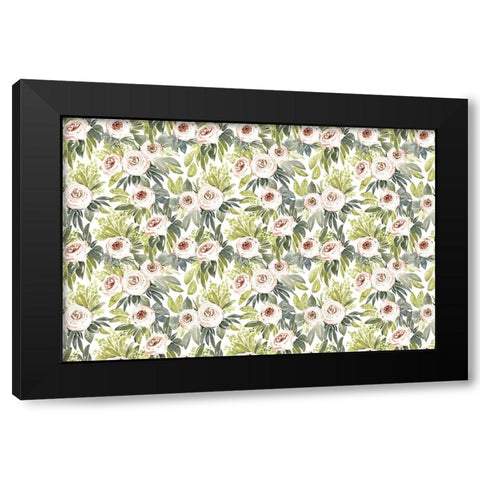 Ananada watercolor botanical pattern Black Modern Wood Framed Art Print with Double Matting by Laiz Blursbyai, Rosana