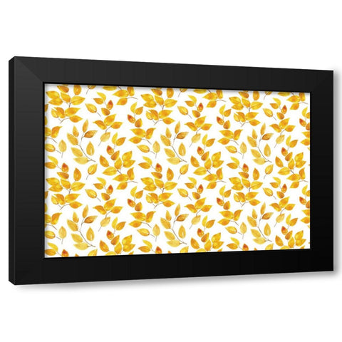 Curvy leaves Black Modern Wood Framed Art Print by Laiz Blursbyai, Rosana