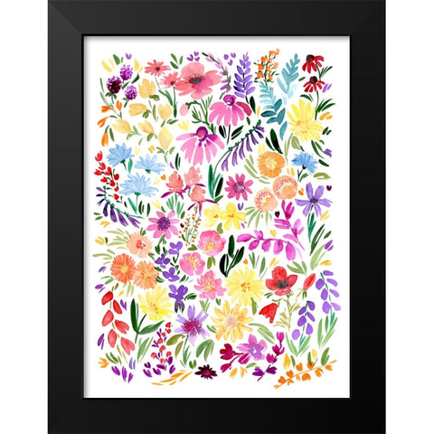 Wildflower meadow Black Modern Wood Framed Art Print by Laiz Blursbyai, Rosana