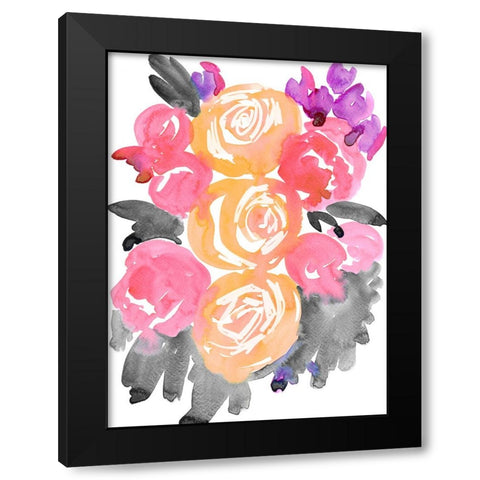 Olympe florals I Black Modern Wood Framed Art Print with Double Matting by Laiz Blursbyai, Rosana