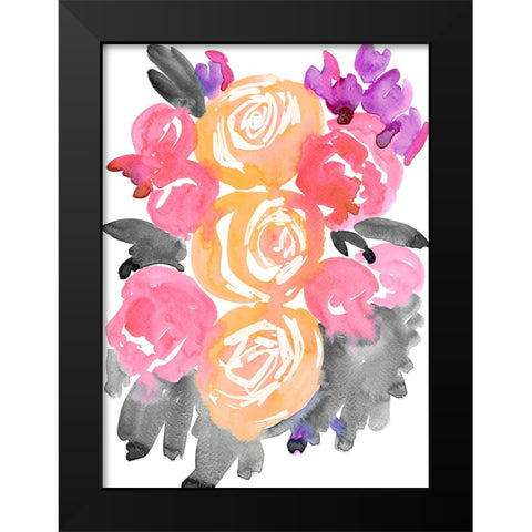 Olympe florals I Black Modern Wood Framed Art Print by Laiz Blursbyai, Rosana