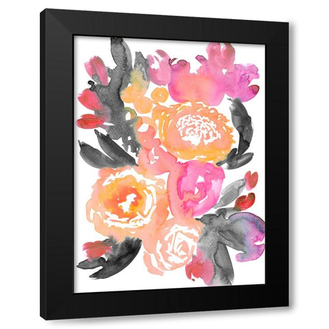 Olympe florals II Black Modern Wood Framed Art Print with Double Matting by Laiz Blursbyai, Rosana