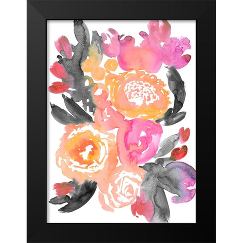 Olympe florals II Black Modern Wood Framed Art Print by Laiz Blursbyai, Rosana