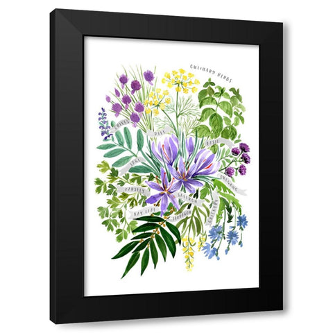 Culinary herbs Black Modern Wood Framed Art Print with Double Matting by Laiz Blursbyai, Rosana