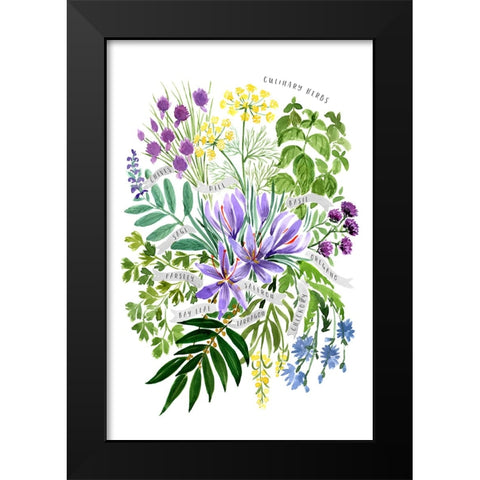 Culinary herbs Black Modern Wood Framed Art Print by Laiz Blursbyai, Rosana