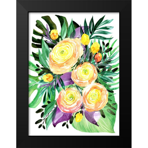 Lola tropical bouquet Black Modern Wood Framed Art Print by Laiz Blursbyai, Rosana