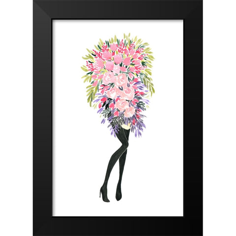 Miss bouquet II Black Modern Wood Framed Art Print by Laiz Blursbyai, Rosana