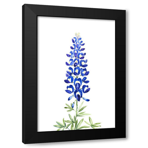 Watercolor Texas bluebonnet Black Modern Wood Framed Art Print with Double Matting by Laiz Blursbyai, Rosana