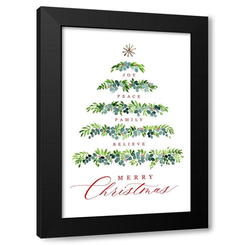 Christmas tree of wishes Black Modern Wood Framed Art Print by Laiz Blursbyai, Rosana