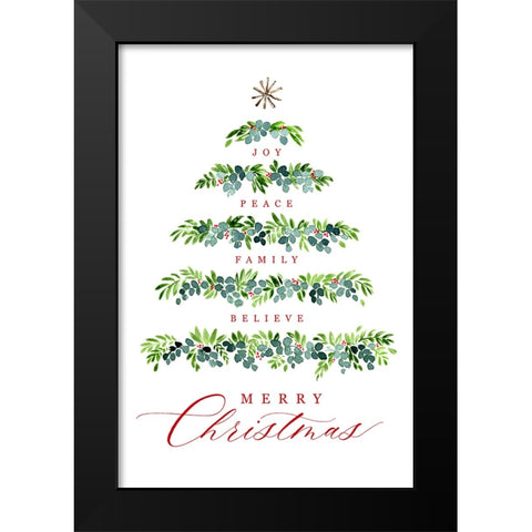 Christmas tree of wishes Black Modern Wood Framed Art Print by Laiz Blursbyai, Rosana