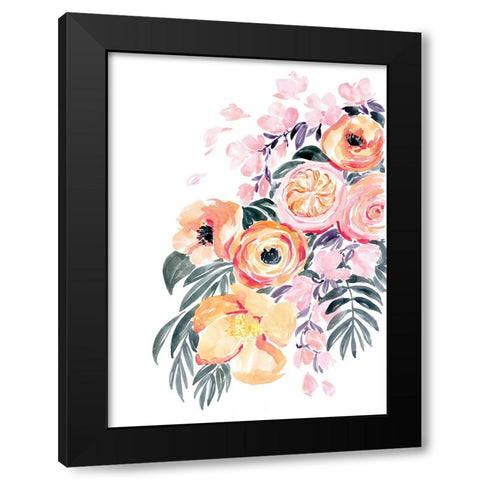 Danette bouquet in coral Black Modern Wood Framed Art Print with Double Matting by Laiz Blursbyai, Rosana
