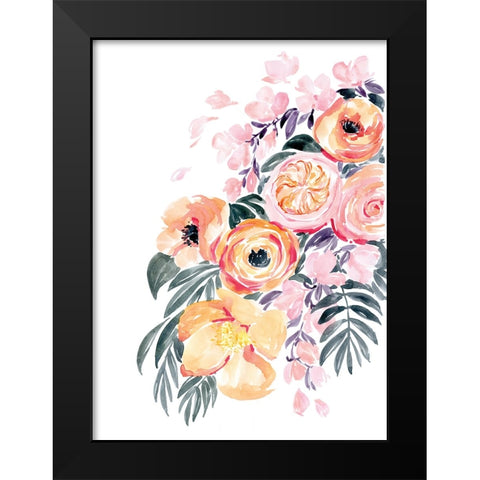 Danette bouquet in coral Black Modern Wood Framed Art Print by Laiz Blursbyai, Rosana
