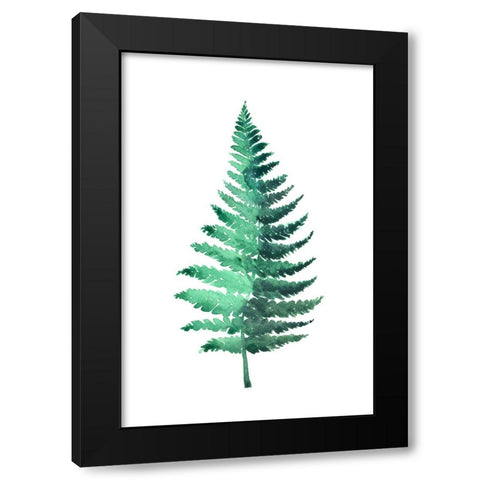 Watercolor fern Black Modern Wood Framed Art Print by Laiz Blursbyai, Rosana