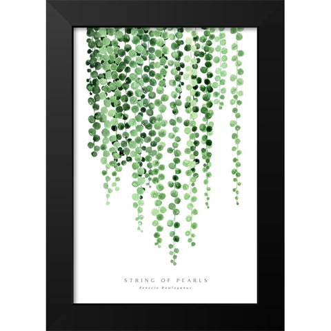 Watercolor string of pearls Black Modern Wood Framed Art Print by Laiz Blursbyai, Rosana