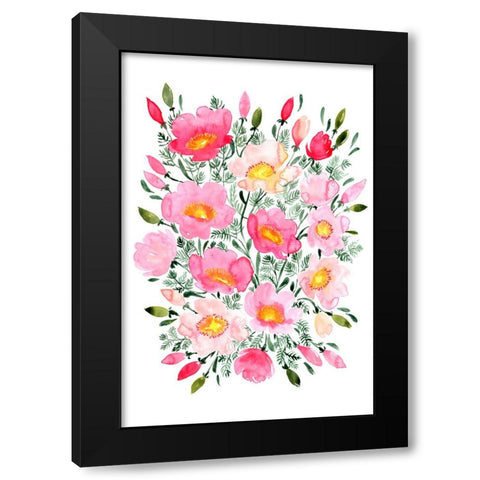 Winterlynn bouquet in pink Black Modern Wood Framed Art Print by Laiz Blursbyai, Rosana