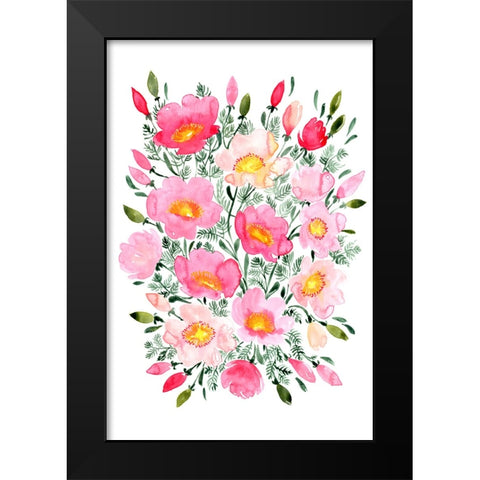Winterlynn bouquet in pink Black Modern Wood Framed Art Print by Laiz Blursbyai, Rosana