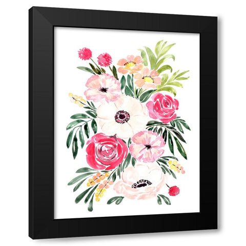 Mirja bouquet Black Modern Wood Framed Art Print with Double Matting by Laiz Blursbyai, Rosana