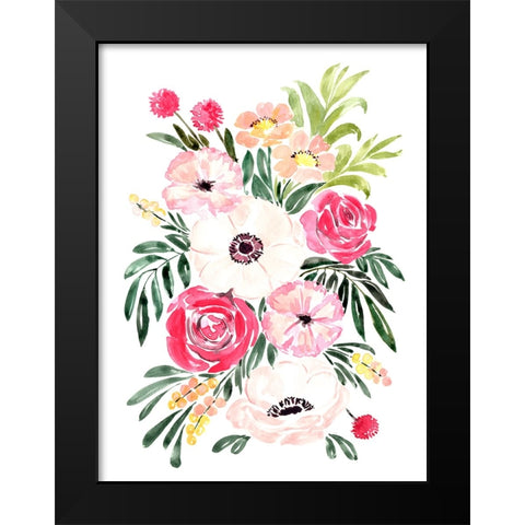 Mirja bouquet Black Modern Wood Framed Art Print by Laiz Blursbyai, Rosana