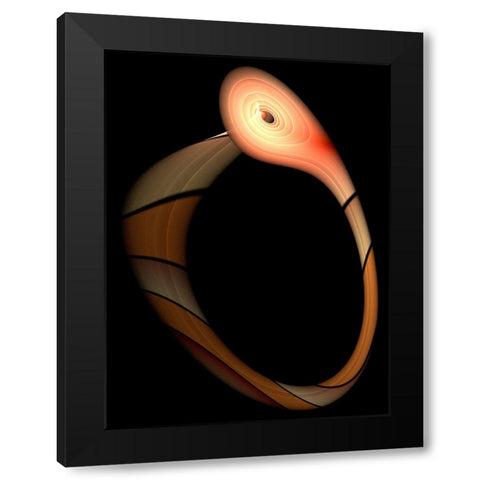 The Snake: Biting its Tail Black Modern Wood Framed Art Print with Double Matting by Mystic Number