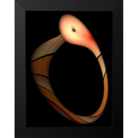 The Snake: Biting its Tail Black Modern Wood Framed Art Print by Mystic Number