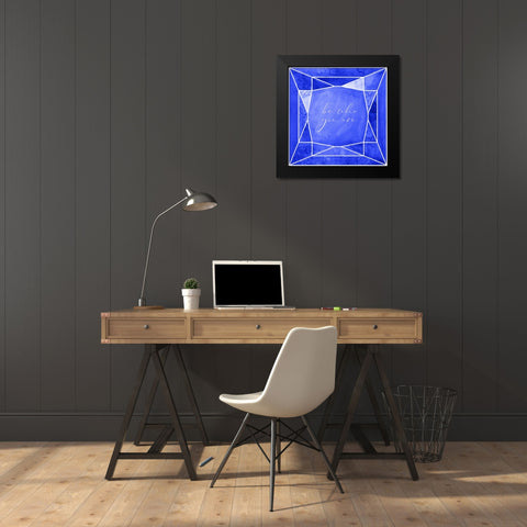 Be who you are gem cobalt blue Black Modern Wood Framed Art Print by Laiz Blursbyai, Rosana