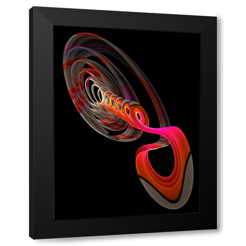Heat Wave Black Modern Wood Framed Art Print with Double Matting by Mystic Number