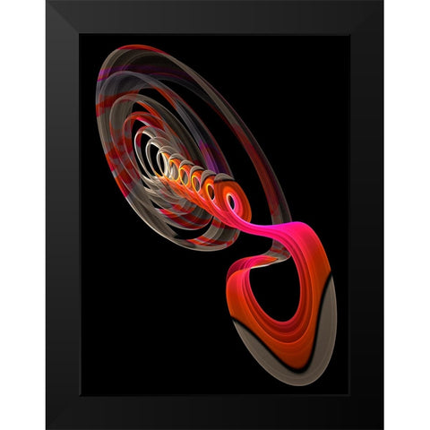 Heat Wave Black Modern Wood Framed Art Print by Mystic Number