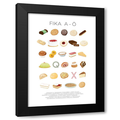 FIKA A-AÂ– Black Modern Wood Framed Art Print by Eleonora, Aminah