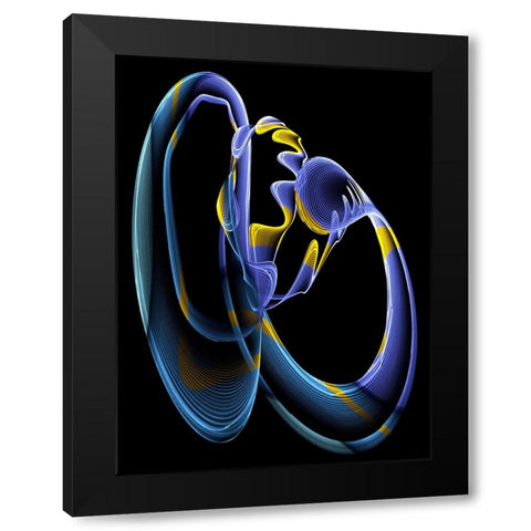 Earphone Black Modern Wood Framed Art Print by Mystic Number