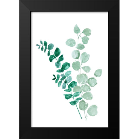Two eucalyptus branches Black Modern Wood Framed Art Print by Laiz Blursbyai, Rosana